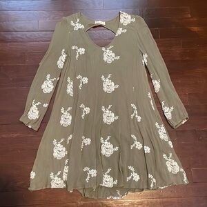 Women's Altar’d State Floral Long Sleeve V-Neck Dress Large